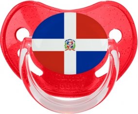 Drapeau République Dominicaine Sucette Physiologique Rouge à paillette