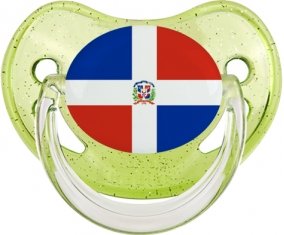Drapeau République Dominicaine Sucette Physiologique Vert à paillette