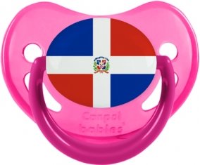 Drapeau République Dominicaine Sucette Physiologique Rose phosphorescente