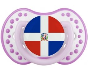 Drapeau République Dominicaine Sucette LOVI Dynamic Blanc-mauve classique