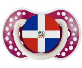 Drapeau République Dominicaine Sucette LOVI Dynamic Fuchsia phosphorescente