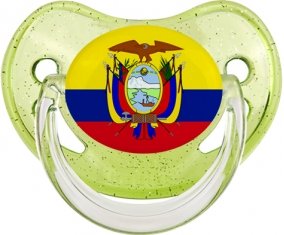 Drapeau Equateur Sucette Physiologique Vert à paillette