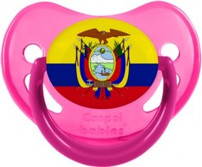 Drapeau Equateur Sucette Physiologique Rose phosphorescente
