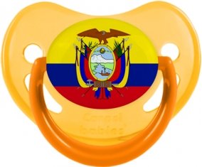 Drapeau Equateur Sucette Physiologique Jaune phosphorescente