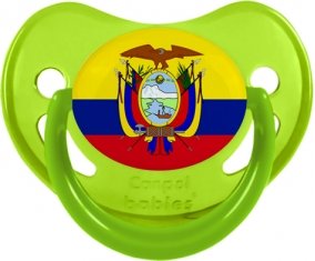 Drapeau Equateur Sucette Physiologique Vert phosphorescente