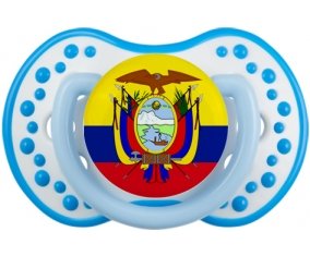 Drapeau Equateur Sucette LOVI Dynamic Blanc-bleu phosphorescente
