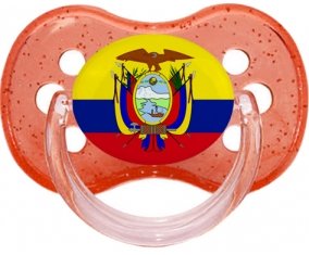 Drapeau Equateur Tétine Cerise Rouge à paillette