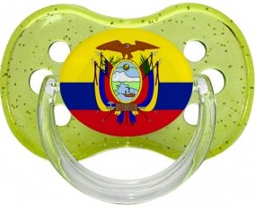Drapeau Equateur Tétine Cerise Vert à paillette