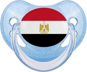 Drapeau Egypte Tétine Physiologique Bleue à paillette