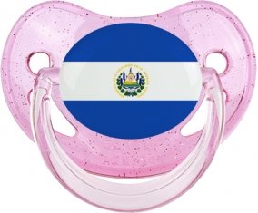 Drapeau Le Salvador Sucete Physiologique Rose à paillette