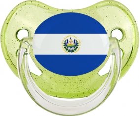 Drapeau Le Salvador Sucete Physiologique Vert à paillette
