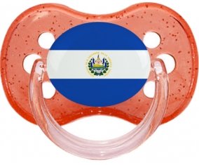 Drapeau Le Salvador Sucette Cerise Rouge à paillette