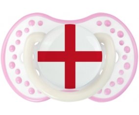 Drapeau Angleterre Sucette LOVI Dynamic Blanc-rose phosphorescente