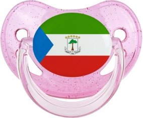 Drapeau Guinée Équatoriale Sucette Physiologique Rose à paillette
