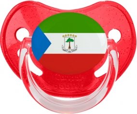 Drapeau Guinée Équatoriale Sucette Physiologique Rouge à paillette