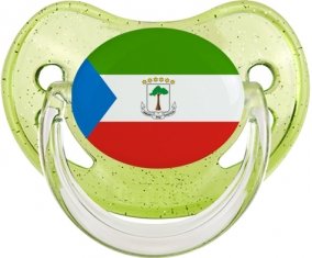 Drapeau Guinée Équatoriale Sucette Physiologique Vert à paillette