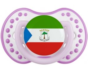 Drapeau Guinée Équatoriale Sucette LOVI Dynamic Blanc-mauve classique