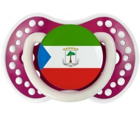 Drapeau Guinée Équatoriale Sucette LOVI Dynamic Fuchsia phosphorescente