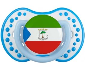 Drapeau Guinée Équatoriale Sucette LOVI Dynamic Blanc-bleu phosphorescente
