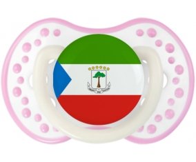 Drapeau Guinée Équatoriale Sucette LOVI Dynamic Blanc-rose phosphorescente