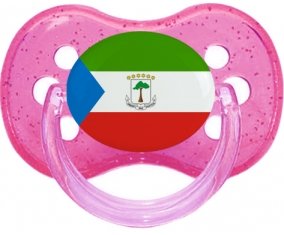 Drapeau Guinée Équatoriale Tétine Cerise Rose à paillette