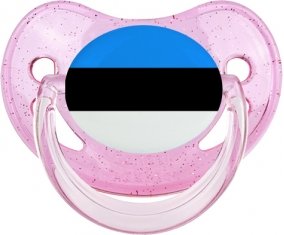 Drapeau Estonie Sucete Physiologique Rose à paillette