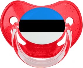 Drapeau Estonie Sucete Physiologique Rouge à paillette