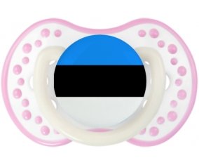 Drapeau Estonie Tétine LOVI Dynamic Blanc-rose phosphorescente