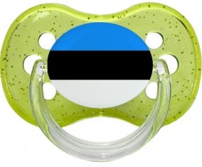 Drapeau Estonie Sucette Cerise Vert à paillette
