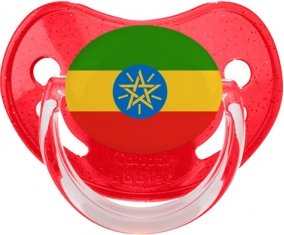 Drapeau Ethiopie Sucette Physiologique Rouge à paillette