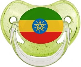 Drapeau Ethiopie Sucette Physiologique Vert à paillette