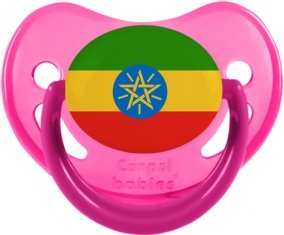 Drapeau Ethiopie Sucette Physiologique Rose phosphorescente