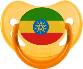Drapeau Ethiopie Sucette Physiologique Jaune phosphorescente