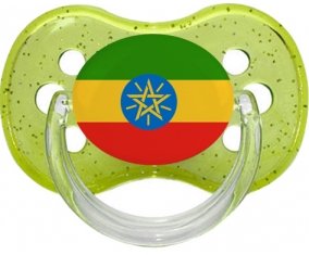 Drapeau Ethiopie Sucette Cerise Vert à paillette