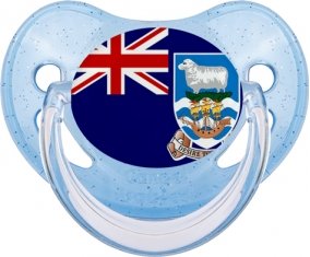 Drapeau les îles Falkland Sucette Physiologique Bleue à paillette
