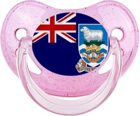 Drapeau les îles Falkland Sucette Physiologique Rose à paillette