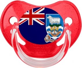 Drapeau les îles Falkland Sucette Physiologique Rouge à paillette