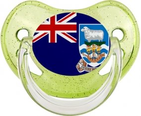 Drapeau les îles Falkland Sucette Physiologique Vert à paillette
