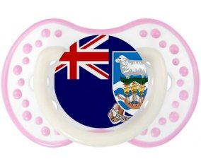 Drapeau les îles Falkland Sucette LOVI Dynamic Blanc-rose phosphorescente