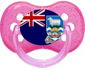 Drapeau les îles Falkland Tétine Cerise Rose à paillette