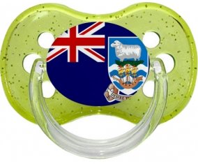 Drapeau les îles Falkland Tétine Cerise Vert à paillette