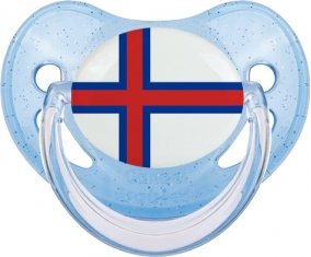 Drapeau Îles Féroé Tétine Physiologique Bleue à paillette