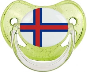 Drapeau Îles Féroé Tétine Physiologique Vert à paillette