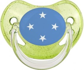 Drapeau États fédérés de Micronésie Sucete Physiologique Vert à paillette