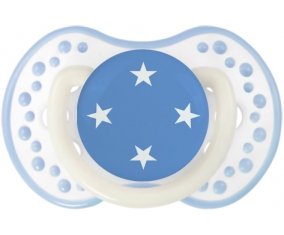 Drapeau États fédérés de Micronésie Tétine LOVI Dynamic Blanc-cyan classique
