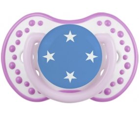 Drapeau États fédérés de Micronésie Tétine LOVI Dynamic Blanc-mauve classique