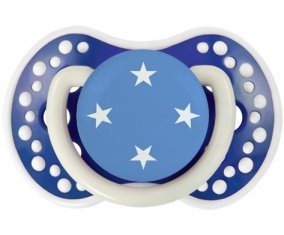 Drapeau États fédérés de Micronésie Tétine LOVI Dynamic Bleu-marine phosphorescente