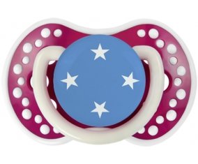 Drapeau États fédérés de Micronésie Tétine LOVI Dynamic Fuchsia phosphorescente