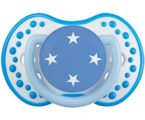 Drapeau États fédérés de Micronésie Tétine LOVI Dynamic Blanc-bleu phosphorescente