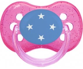 Drapeau États fédérés de Micronésie Sucette Cerise Rose à paillette